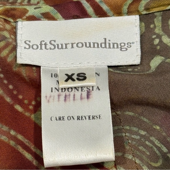 Soft Surroundings Floral Paisley Pull Over Hooded Sweater Size XS Boho Artsy - Picture 8 of 10